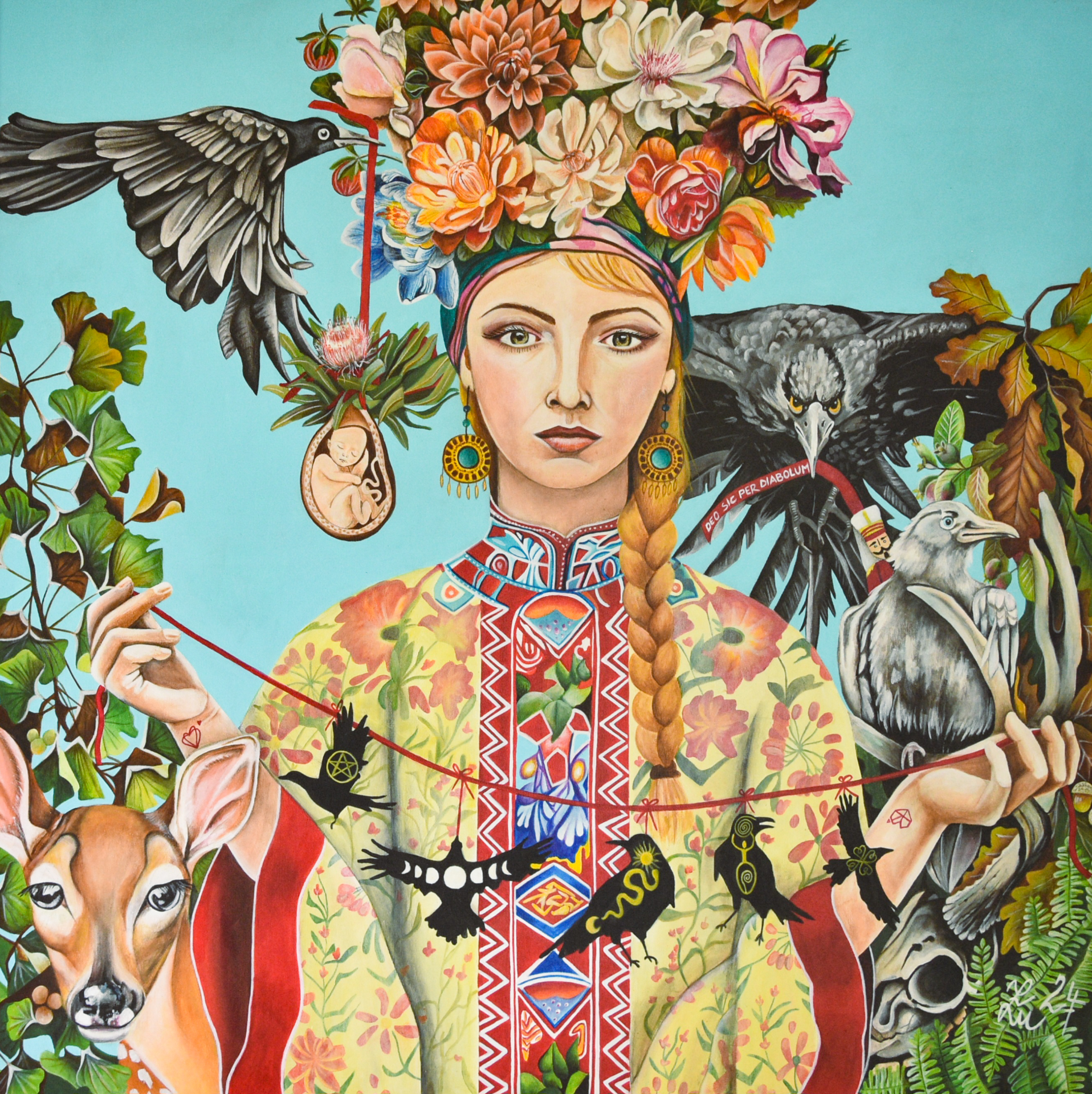 Prokletí černé vrány  100 x 100 cm