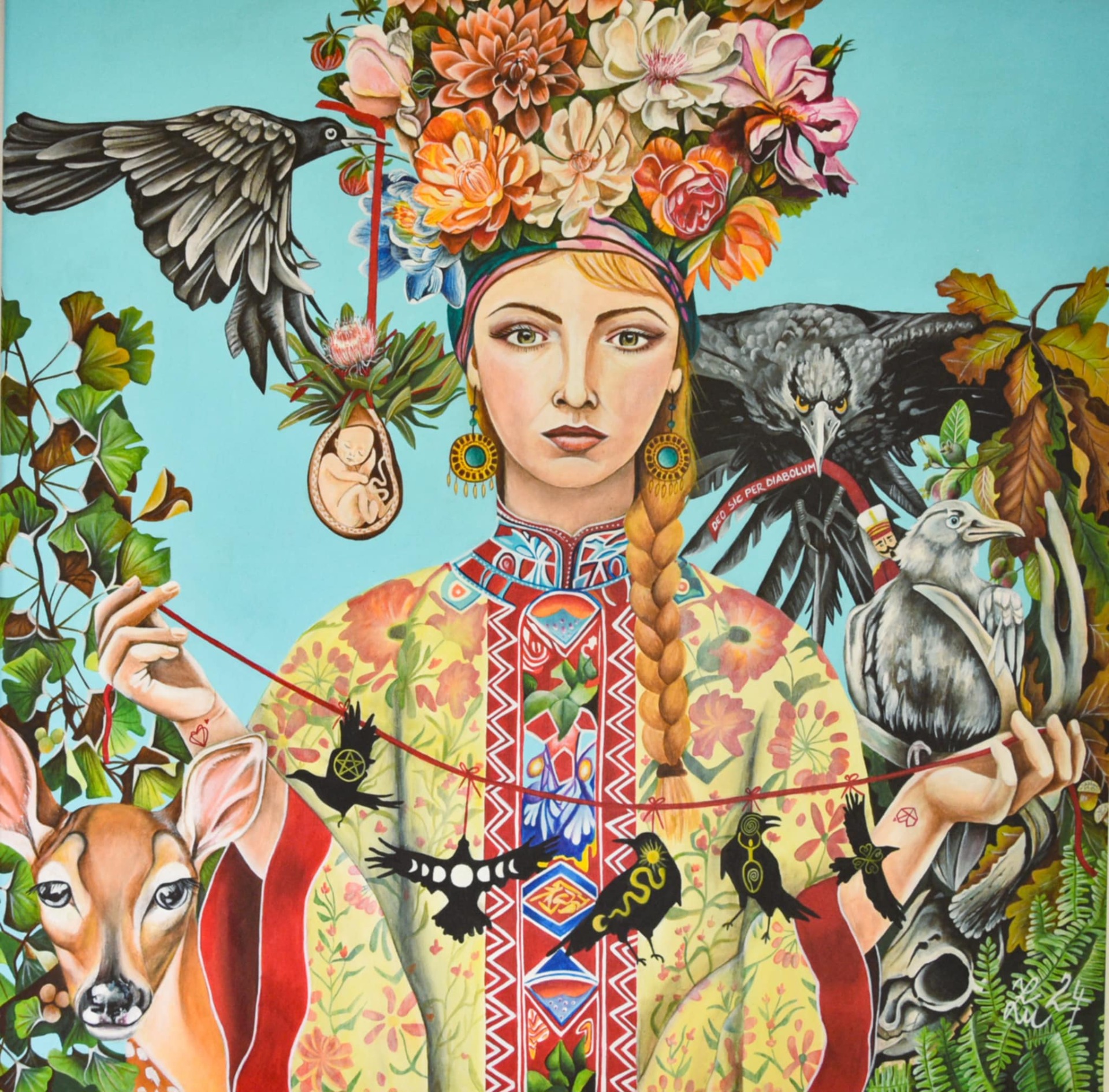 Prokletí černé vrány 100 x 100 cm